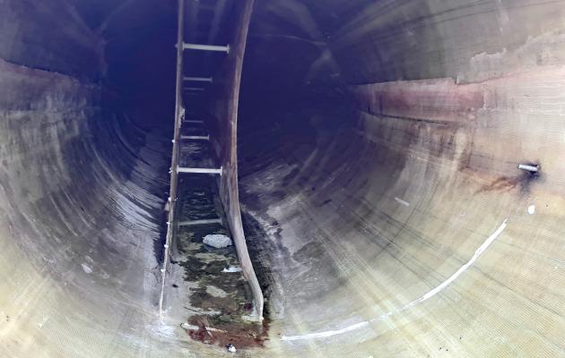 Interior of a decommissioned wind turbine blade