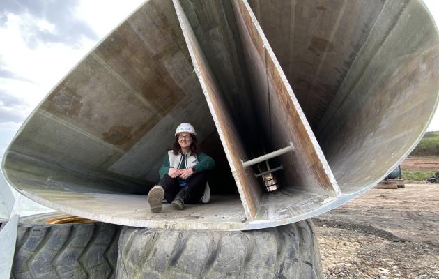 Blade being assessed and inspected by Fiona Lindsay